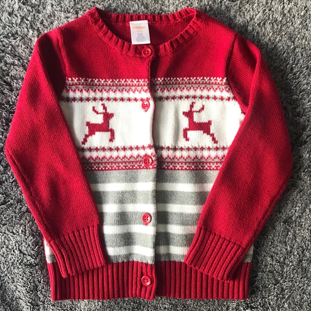 SOLD!!! Gymboree Unisex Red Reindeer Holiday Knit Cardigan